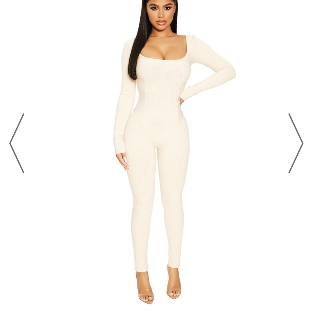 Naked Wardrobe Snatched Vibes jumpsuit oatmeal